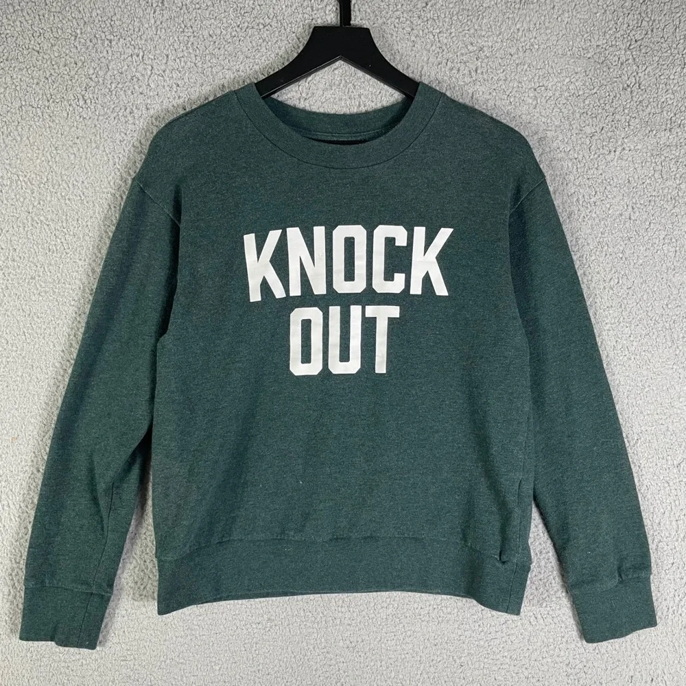 Banana Republic Knock Out‎ Crewneck Sweatshirt Dark Green Women's Small - Picture 5 of 8